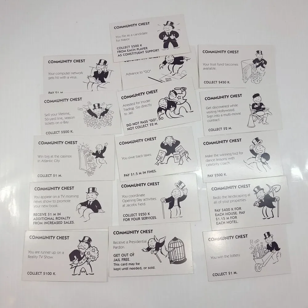 Monopoly electronic banking edition 2007 cards deed utility community chest part